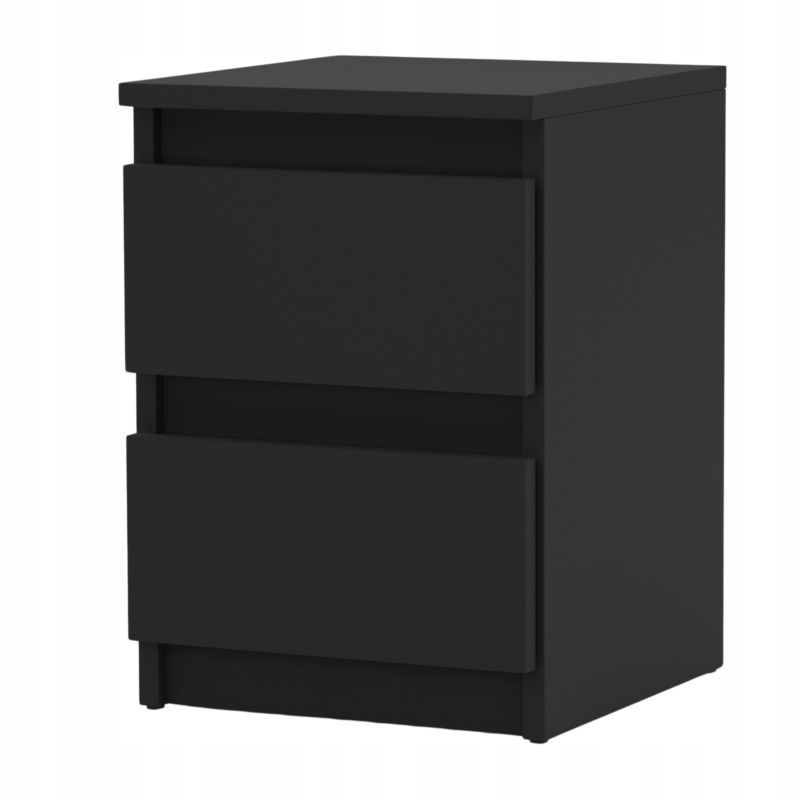Szafka Nocna Stiv-Meble 2 Szuflady 30 Cm Stolik Czarny Mat 30X30X40 Cm 1Szt.