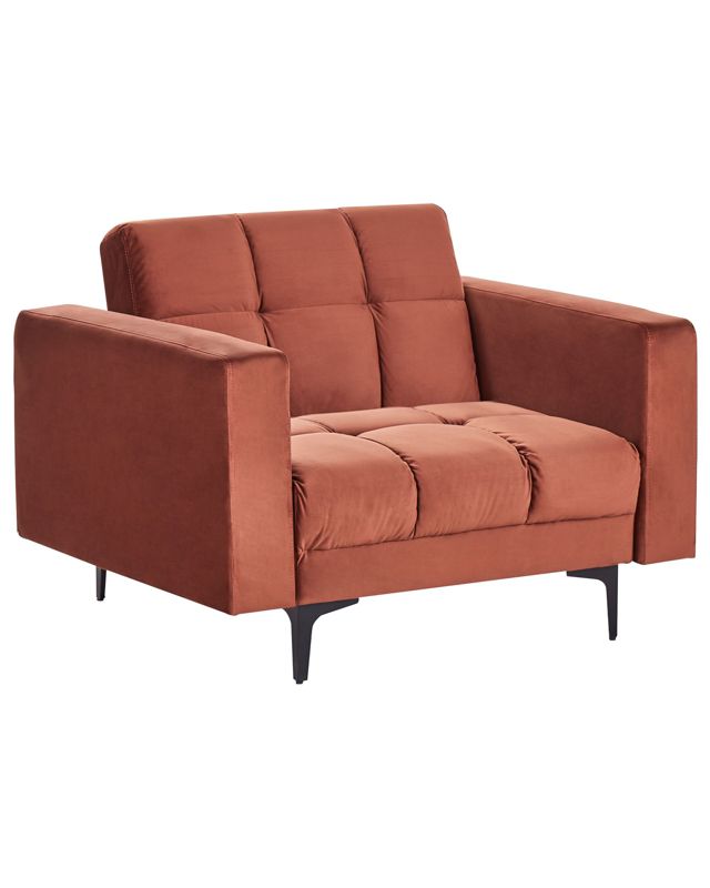 Fotel Alnes Welur Jasnoczerwony 1 szt.