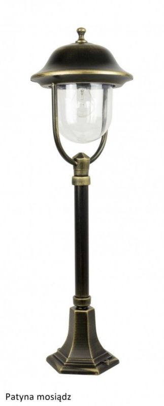 Lampa ogrodowa stojąca SU-MA Prince patyna mosiądz 1 x E27 x IP43 wym: 87 x 25 x 25 cm - 1 szt.