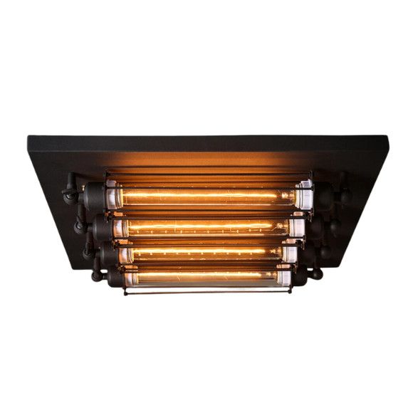 Plafon Abigali Retro czarny 4 x E27 x 8W IP20 wym: 10 x 45 x 45 cm - 1 szt.