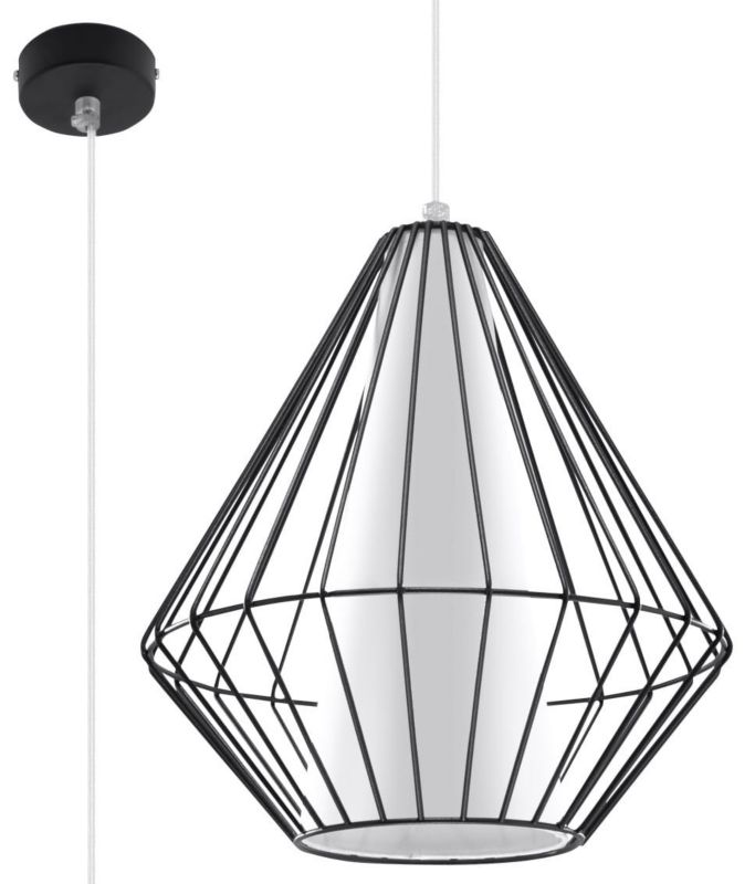 Lampa wisząca Sollux Lighting Demi 7973 czarno-biała szerokość 28 cm 1xE27 x 60W 1 szt.