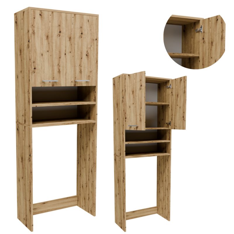 Szafka łazienkowa Matkam FIN1802DART nad pralkę dąb artisan 1 szt.