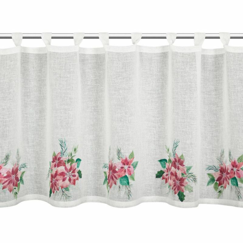 Zazdrostka Świąteczna Eurofirany 60X150 Cm Biała Kwiat 1 szt.