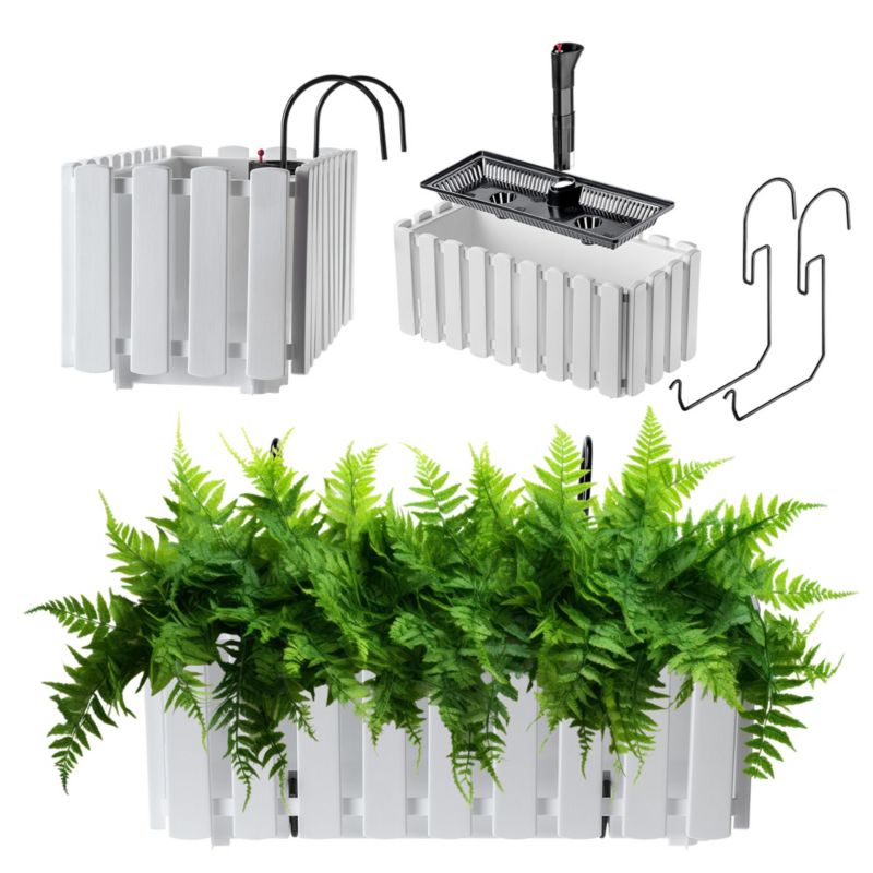 Skrzynka Balkonowa KADAX 38cm + 2 Uchwyty Biała 1szt.