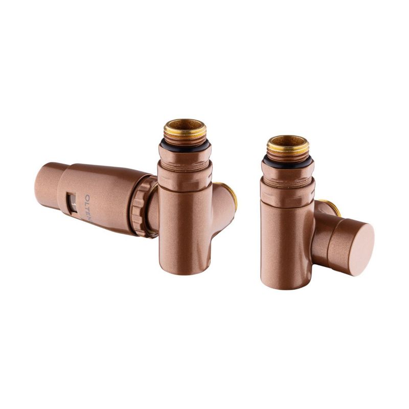 Zestaw termostatyczny Oltens Varmare miedź szczotkowana, prawy, do grzejników łazienkowych, 1 szt.