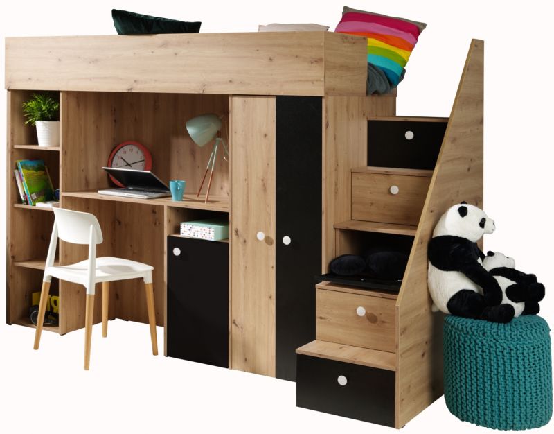 Łóżko piętrowe Antresola Abiks SMART 14 czarny 1 szt.