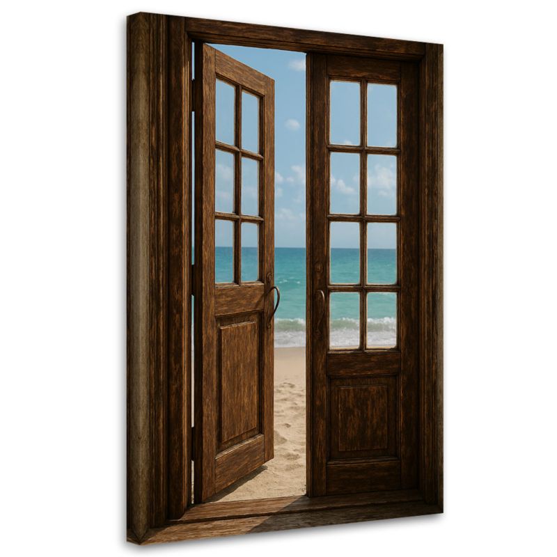 Obraz do salonu Feeby Shabby Chic Widok Drzwi na plażę 40x60cm 1szt