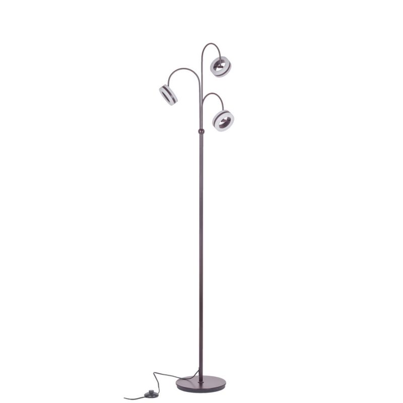 Lampa podłogowa stojąca Italux Metis brązowa LED 14.4W 3000K 1100lm wym: 167 x 40 x 40 cm - 1 szt.