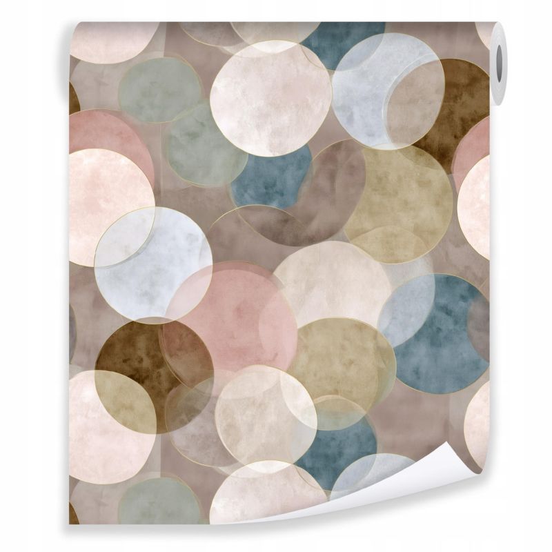 Tapeta WALLARENA Do Sypialni Salonu Na Flizelinie Abstrakcja Geometryczna Boho Beżowy 50x1000 cm T16243VE 1 szt.