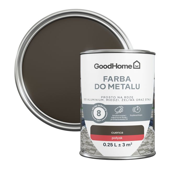 Farba antykorozyjna GoodHome połysk brązowy 0,25 l