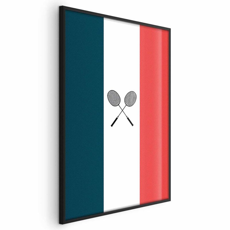 Plakat Artgeist Francja i badminton 21x30 cm z ramą czarną 1 szt