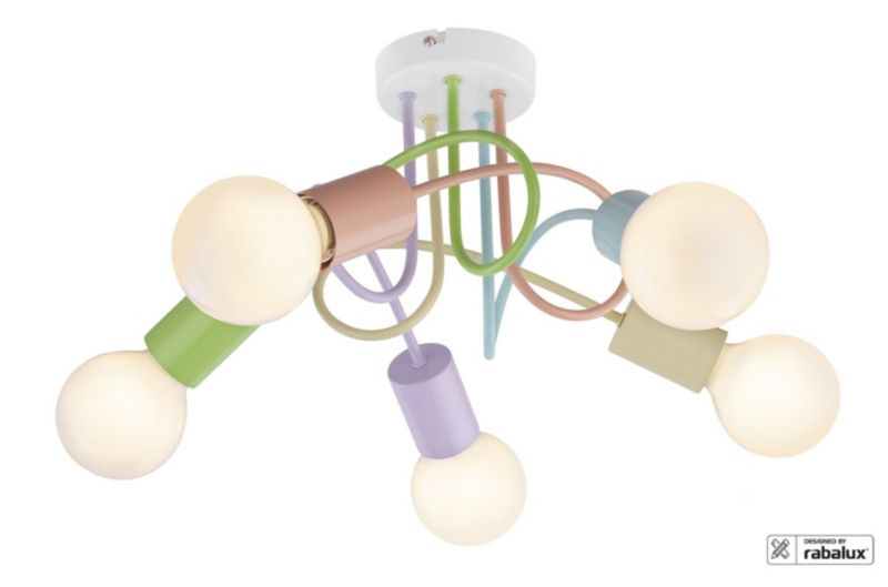 Lampa sufitowa Rabalux Linett wielokolorowy do pokoju dziecięcego 5xE27 x 40W 1 szt.