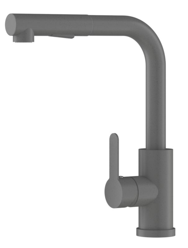 Bateria Kuchenna Z Wyciąganą Wylewką 2 Strumienie Granitan Ebro Szara 1 szt.