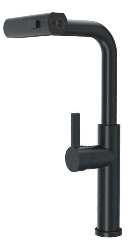 Bateria kuchenna z wyciąganą wylewką Granitan giro czarna 3 strumienie wody 1 szt.