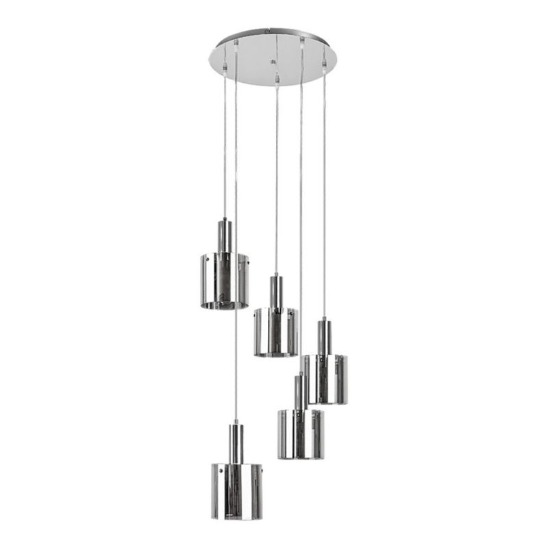 Lampa wisząca Rabalux Donati 2510 chromowana szkło dymne chrmowane klosze 5xE27 x 60W 1 szt.