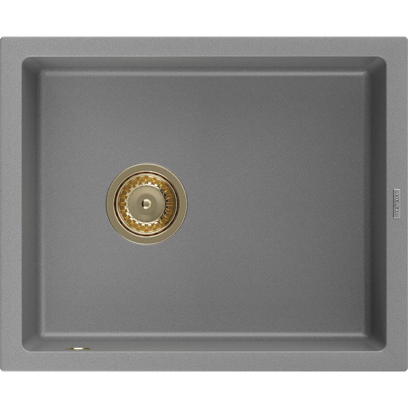 Zlewozmywak granitowy Mexen Pedro 1-komorowy szary 560x460 mm - 6508561000-71 1 szt.