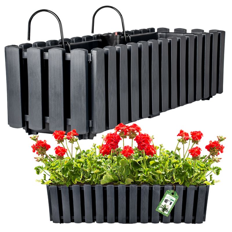 Doniczka Deco4Home płotek skrzynka balkonowa antracyt 58cm 1 szt.