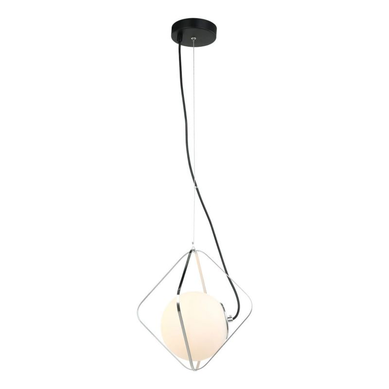 Lampa sufitowa wisząca Italux Canto 1493 chromowana czarna-biała nowoczesna 1xE27 x 1 szt.