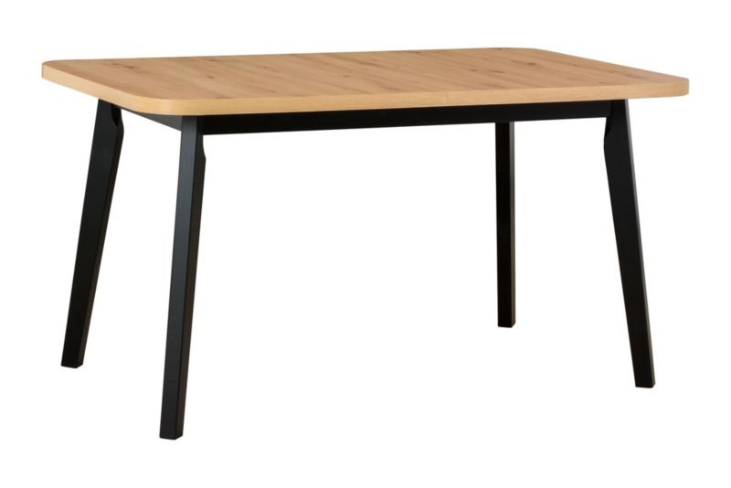 Stół rozkładany Bettso Oslo 6 z zaokrąglonym blatem i subtelnym wcięciem na czarnych nogach dąb artisan 1szt