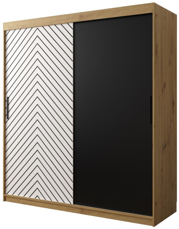 Szafa przesuwna Garderoba Abiks Jodełka 180 artisan + biały 1 szt.