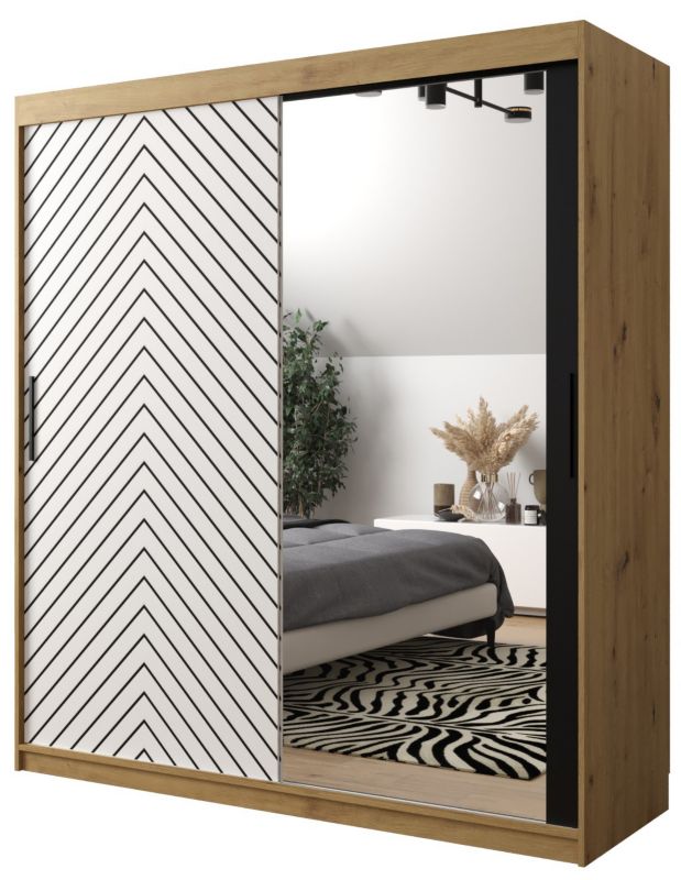 Szafa przesuwna Garderoba Abiks Jodełka 2 180 artisan + biały 1 szt.