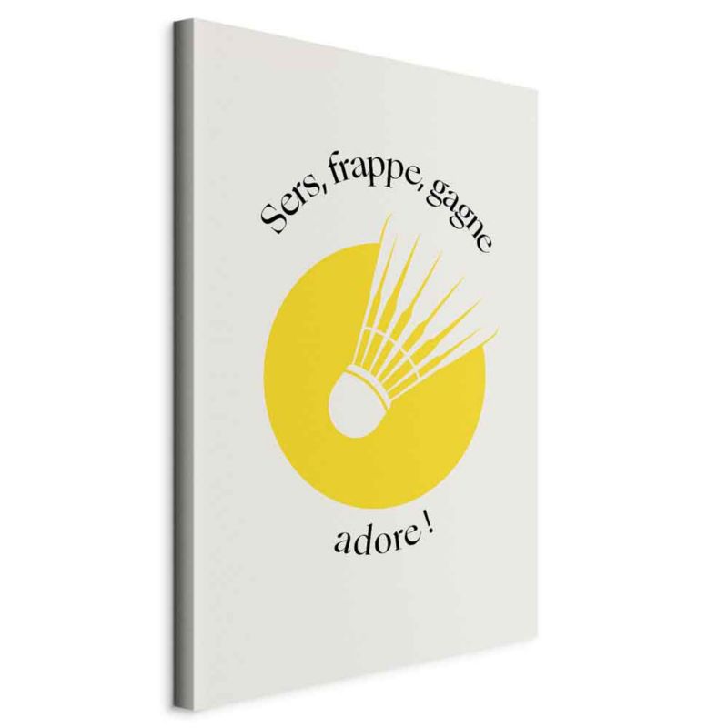 Obraz Artgeist Żółty badminton 80 x 120 cm płótno włoskie 1 szt