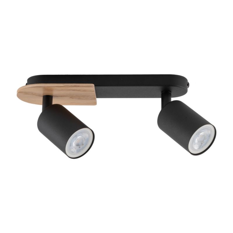 Lampa sufitowa TK-Lighting Cover czarna-jasne drewno 2 x GU10 x 10W wym: 18 x 35 cm - 1 szt.
