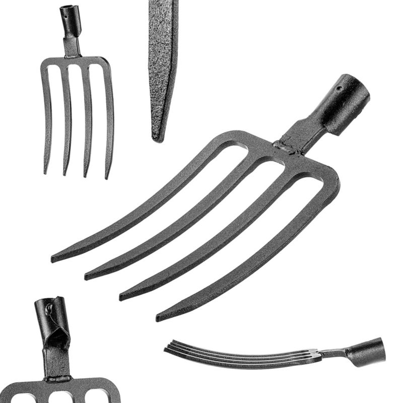 Widły Gospodarcze KADAX 4-Zębne Ogrodowe Gable Do Kopania Stalowe Bez Trzonka 1szt.