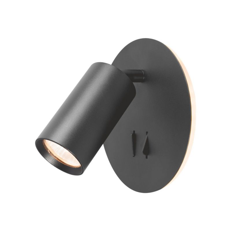 Kinkiet ścienny Videx Spf czarny z włącznikiem do sypialni 2 x GU10 x 5W IP20 wym: 16 x 5,5 x 5,5 cm - 1 szt.