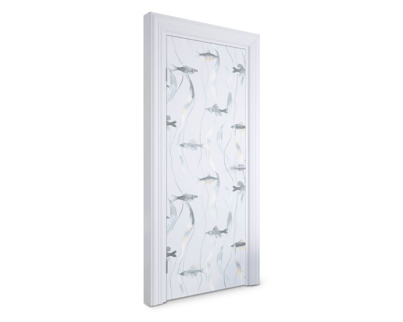 Samoprzylepna naklejka na drzwi Wallfluent 75x205 cm Ryby i wodorosty 1 szt.