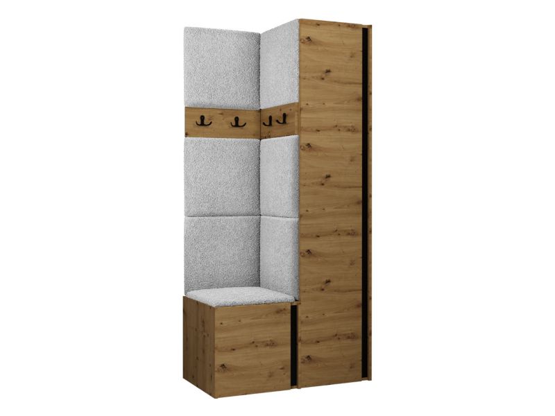 Garderoba MIRJAN 24 Orion XXIV dąb artisan/czarny + szara bukla 1 kpl.