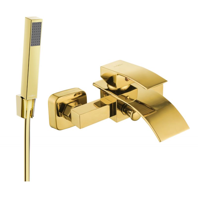 Bateria wannowa z zestawem prysznicowym Mexen Aries złota 1 szt.