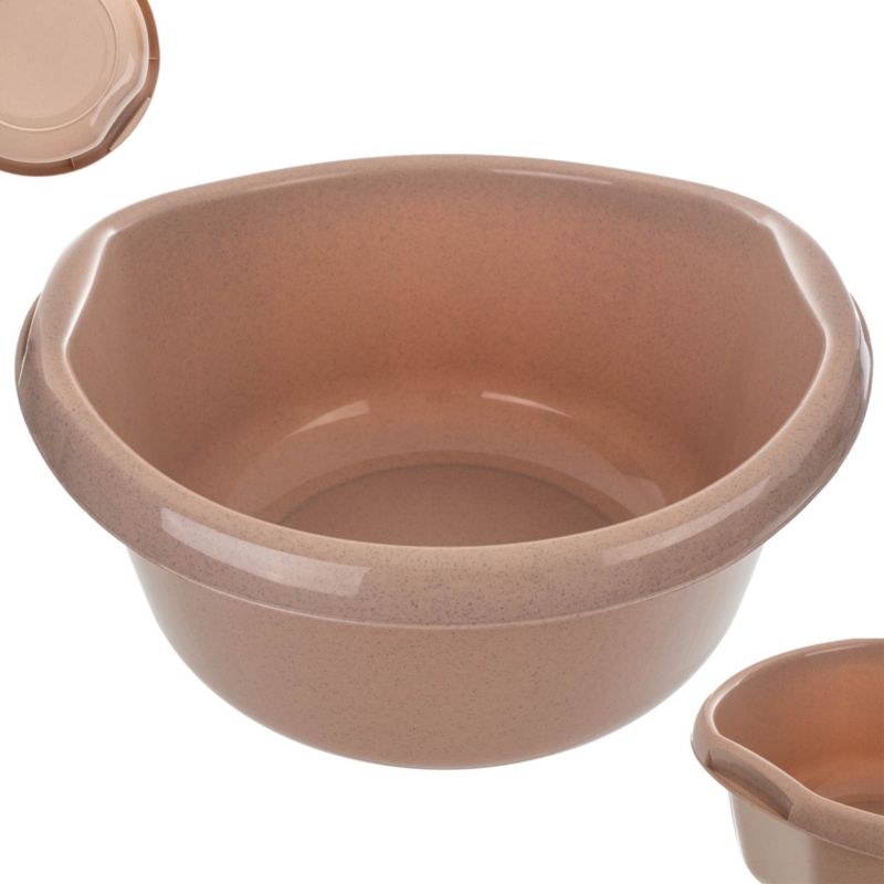 Miska KADAX Plastikowa Na Pranie Bieliznę 25L miednica Pojemnik Z Uchwytami 49 cm Beżowy 1 szt.