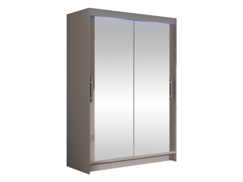 Szafa MIRJAN 24 z drzwiami przesuwnymi Miami VII z oświetleniem RGB kaszmir/lustro 1 szt.