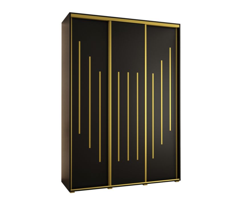 Szafa przesuwna Abiks DAVOS 8 wysoka szer.170cm gł.45cm czarny/czarny/złoty 1szt.