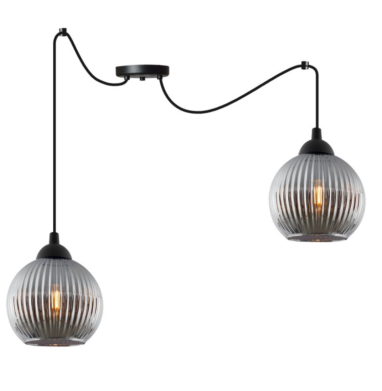 Lampa sufitowa wisząca Light Home LH Riffle Pająk Kula 2x E27 60W szary 1szt.