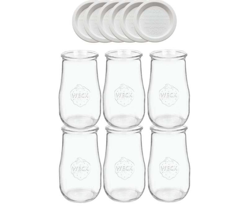 Słoiki MODO24 Weck 2700 ml fi 100 tulip plastikowe wieka 6 kpl.