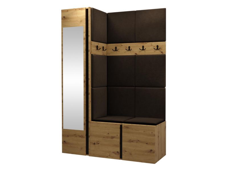 Garderoba MIRJAN 24 Orion X dąb artisan/czarny + brązowy 1 kpl.