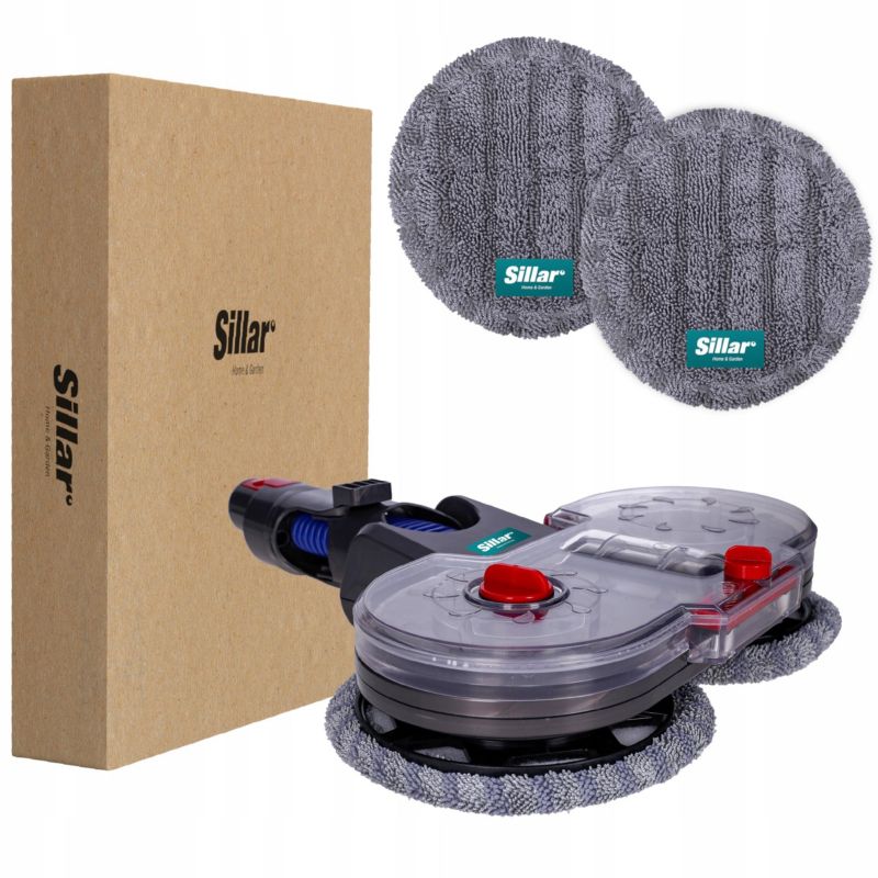 Szczotka mopująca, Sillar, głowica mopa, 2x ściereczki mopujące, zamienniki do Dyson V7 V8 V10 V11 V15, zestaw, 3szt