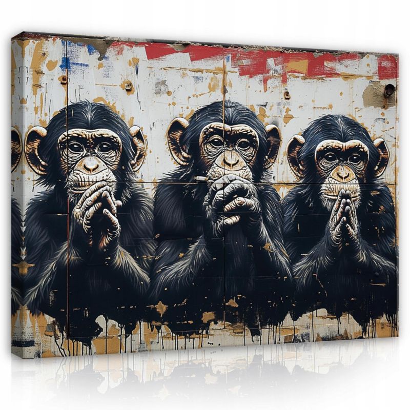 Obraz Na Płótnie WALLARENA 100x70 cm Do Salonu Sypialni Kuchni Abstrakcja Banksy 1 szt.