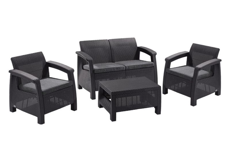 Meble ogrodowe Keter Corfu zestaw Grafit, 1 kpl.