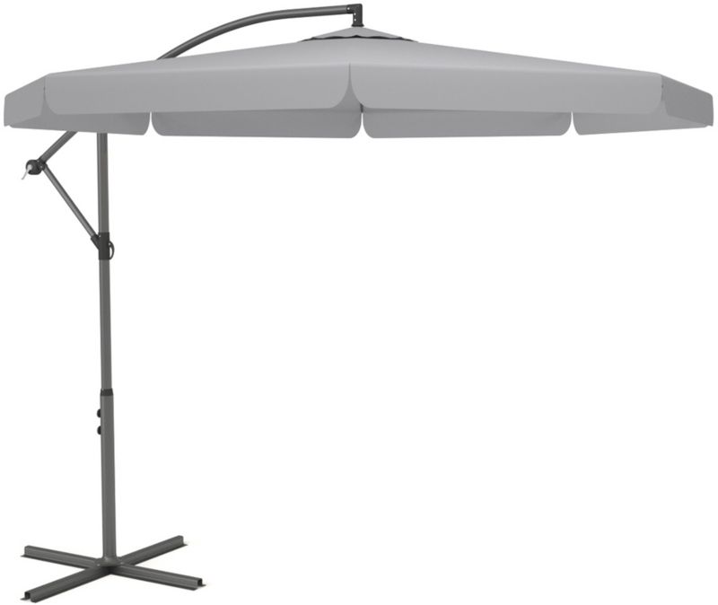Parasol FUNFIT HOME&GARDEN ogrodowy z wysięgnikiem 8-ramienny szary 350 x 250 cm 1 szt.