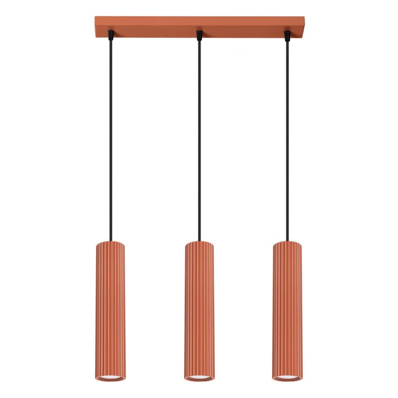 Lampa wisząca Sollux Lighting Karbon 1109 ochra czerwono-czarna do kuchni 3xGU10 x 1 szt.