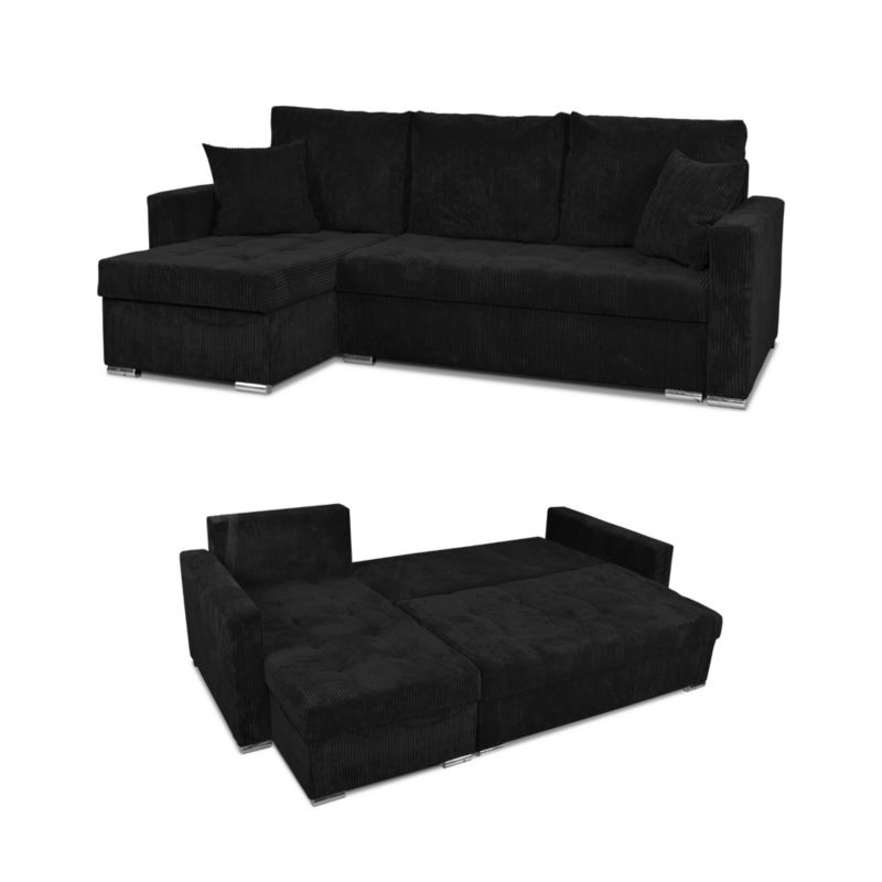 Narożnik do salonu rozkładany Family Meble Bonito czarny 1szt