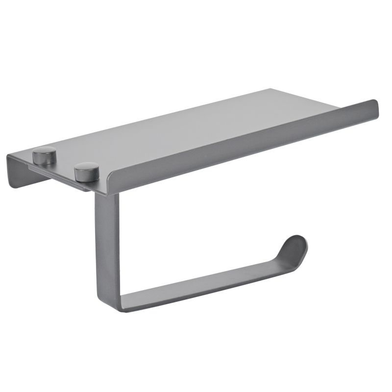 Uchwyt na papier toaletowy Sepio stalowe srebrne z półką 1 szt.