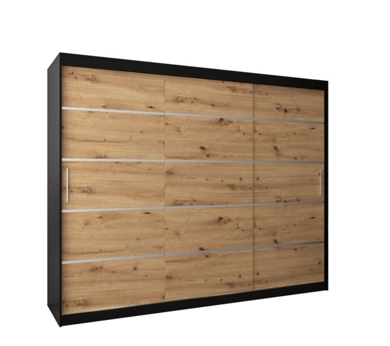 Szafa przesuwna Garderoba Abiks Verona 1 250 czarny + artisan 1 szt.