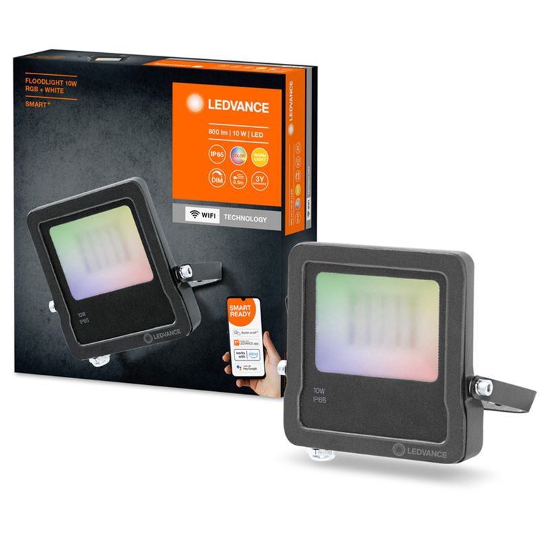 Naświetlacz LED Ledvance Reflektor 10W 800lm 3000K Ciepła RGBW Ściemnialny Szary SMART+ WiFi 1 szt.