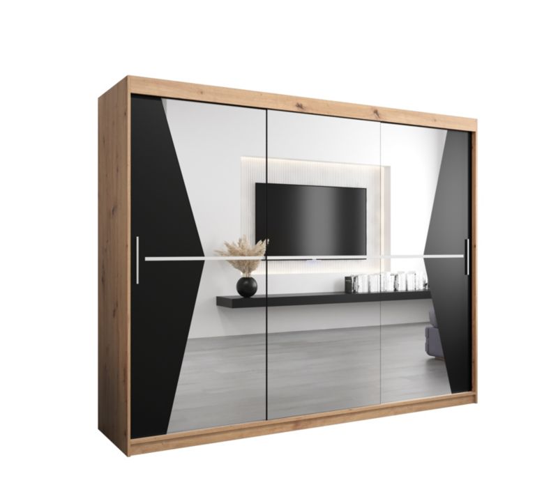 Szafa przesuwna Garderoba Abiks MAROKO 250 artisan/czarny 1 szt.