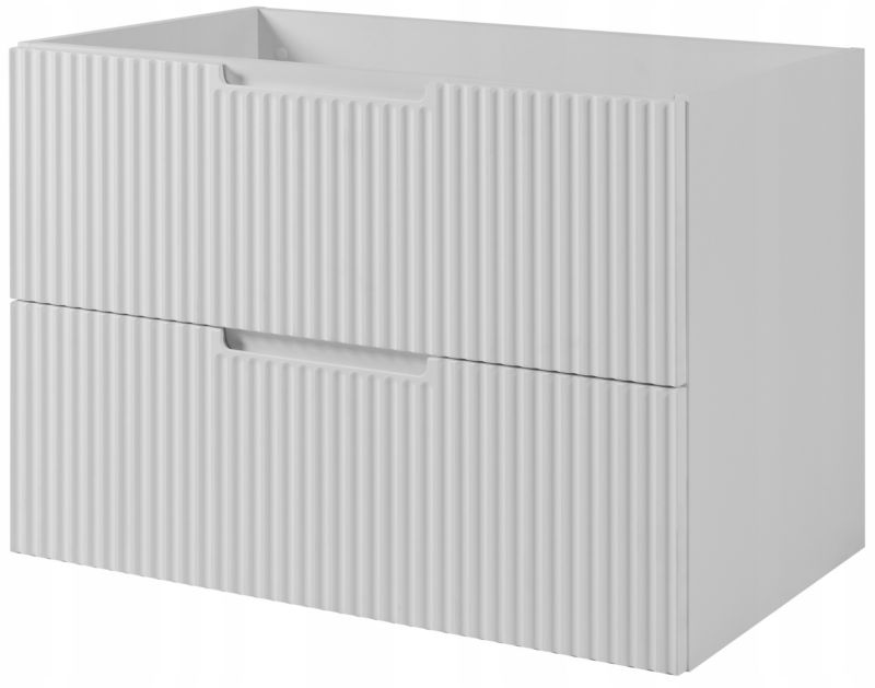 Szafka pod umywalkę Furnidea 80 cm biała ryflowana MDF wisząca VENA 1 szt.