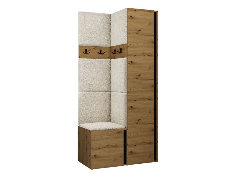 Garderoba MIRJAN 24 Orion XXIV dąb artisan/czarny + beżowa bukla 1 kpl.